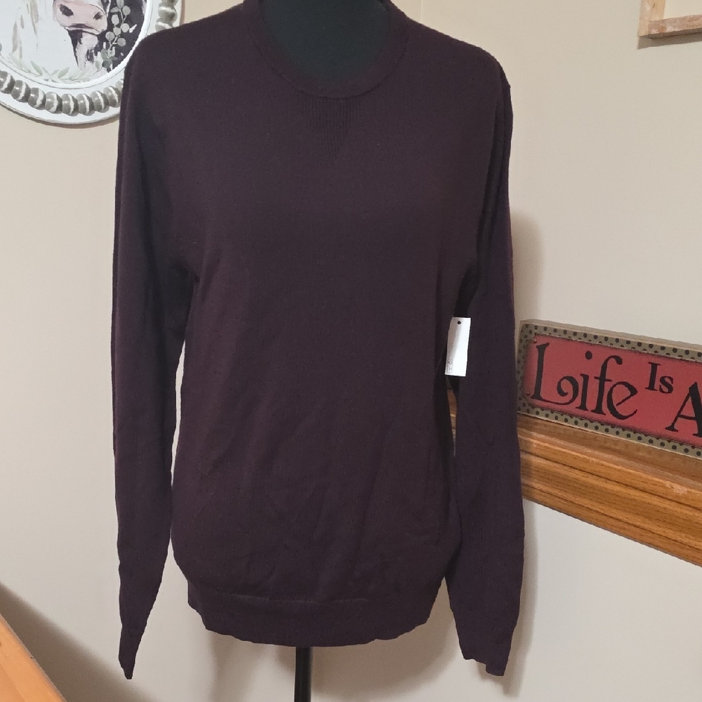 Goodthreads Women's Dark Purple Crew Neck Sweater